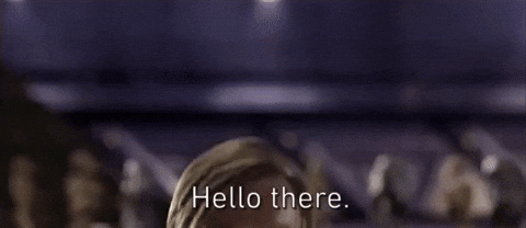 A GIF of the 'hello there' meme, where Obi-Wan pops up and says the phrase.